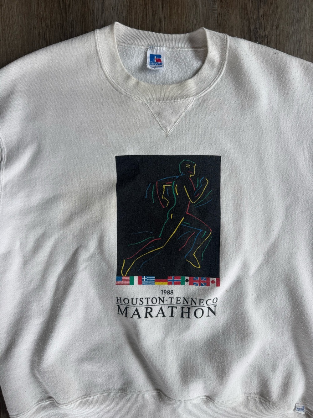 Vintage 1988 Houston Marathon Russell Athletic Sweatshirt - size Large - Picture 2 of 6